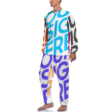 Lade das Bild in den Galerie-Viewer, Personalisierter Multi-Image-Druck Herren Schlafanzug Pajama JJ1201 in langer Form 2-tlg. mit Fotos Muster Text Logo selbst gestalten und bedrucken