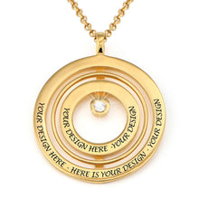 Lade das Bild in den Galerie-Viewer, Kreis Halskette mit Zirkonia X0013 für Großmütter mit Namen Gravur selbst gestalten