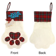 Lade das Bild in den Galerie-Viewer, Wärmetransfer Christbaumschmuck Hundepfote-Weihnachtsstrümpfe mit großer Pfote für Weihnachtsdeko mit Foto Design Motiv Text selbst gestalten und bedrucken