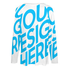 Lade das Bild in den Galerie-Viewer, Einzelbilddruck Allover Print Damen Langärmliges lockeres TShirt Shirtbluse TLREV2 mit V-Ausschnitt mit Fotos Muster Text Logo selbst gestalten und bedrucken