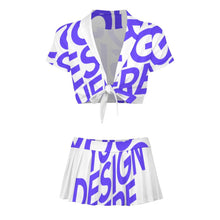 Lade das Bild in den Galerie-Viewer, Einzelbild-Design Damen Cheerleader Kostüm Uniform Bauchfrei 2 teilig mit Foto Design Motiv Text selbst gestalten und bedrucken
