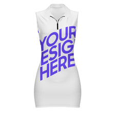 Lade das Bild in den Galerie-Viewer, Einzelbild-Design Damen / Frauen Polo Kleid Jerseykleid Ohne Arm mit Zip MSYX066 mit Foto Design Motiv Text selbst gestalten und bedrucken (Simple Design)