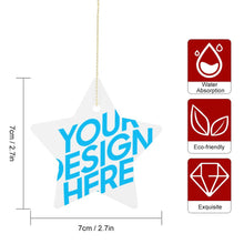 Lade das Bild in den Galerie-Viewer, Weihnachtssterne als kleine Anhänger aus Keramik für Weihnachten mit Foto & Text selbst gestalten und bedrucken