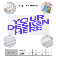 Lade das Bild in den Galerie-Viewer, Ganzes Bild Vertikale Version 1:2 hängende Poster 4 Panel / Wandbilder 4-teilig / Leinwand Malerei mit Foto selbst gestalten und bedrucken