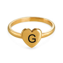 Lade das Bild in den Galerie-Viewer, Personalisierter 925er Sterling Silber Herzinitialring Herz Buchstabenring J0025 mit Gravur selbst gestalten