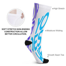 Lade das Bild in den Galerie-Viewer, Multi-Image-Design Socken lang Damen Herren mit Ihrem Design Motiv und Foto selbst gestalten und bedrucken (Zehen und Fersen schwarz)