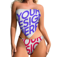 Lade das Bild in den Galerie-Viewer, 2023 New Modische Sexy Multi-Image-Design Bustier Push-Up Bikini Set 2 teilig J203D65 mit Ihrem Foto Motiv und Text selbst gestalten und bedrucken