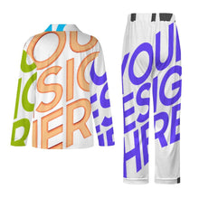 Lade das Bild in den Galerie-Viewer, Multi-Image-Design Damen / Frauen Schlafanzug Pyjama Set Langarm - Kragen Classic (2 tlg.) SDS062 mit Foto Design Motiv Text selbst gestalten und bedrucken
