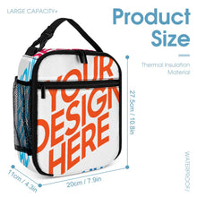 Lade das Bild in den Galerie-Viewer, Multi-Image-Druck isolierte Kühltasche Lunch Tasche Lunchbag Wiederverwendbare Thermo-Tragetasche mit Fotos Muster Text Logo selbst gestalten und bedrucken