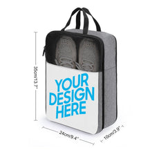 Lade das Bild in den Galerie-Viewer, Reiseschuhtasche Schuhbeutel Grau selbst gestalten und bedrucken