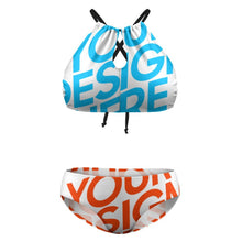 Lade das Bild in den Galerie-Viewer, Große Größen Einzelbilddruck Damen / Frauen Push-Up Bustier Bikinis Set BK2040 mit Fotos Muster Text Logo selbst gestalten und bedrucken