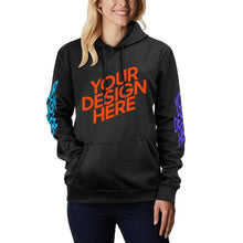 Lade das Bild in den Galerie-Viewer, Unisex Damen / Herren Kapuzenpullover Vorder- und Rückseitendruck + beide Ärmel Druck mit Fotos Muster Text Logo selbst gestalten und bedrucken