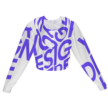 Lade das Bild in den Galerie-Viewer, Einzelbild-Design Kapuzenjacke Kapuzensweatshirt Crop Top mit Kordelzug MSYX94 mit Foto Design Motiv Text selbst gestalten und bedrucken (Simple Design)
