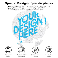 Lade das Bild in den Galerie-Viewer, Rundform Holz Foto Puzzle - Teile in Tierform - selbst gestalten und bedrucken