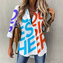 Lade das Bild in den Galerie-Viewer, Multi-Image-Druck Langarmhemd Langarmbluse Shirt AY008 mit Fotos Muster Text Logo selbst gestalten und bedrucken