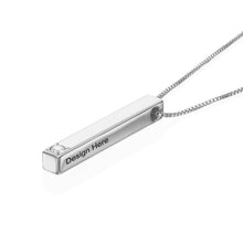 Lade das Bild in den Galerie-Viewer, Dreidimensionale Barrenkette Gold- / Rosévergoldetes 925er Sterling Silber / Kupfer und Labor-gefertigtem Zirkonia mit Namen Gravur selbst gestalten