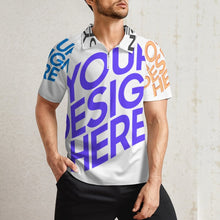 Lade das Bild in den Galerie-Viewer, Multi-Image-Design Männer Herren Kurzarm Poloshirt Funktionsshirt Sport ultraleicht mit Zipp LTPL20 mit Ihrem Design Foto Motiv Text selbst gestalten und bedrucken