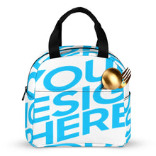 Lade das Bild in den Galerie-Viewer, Einzelbilddruck Große Lunchtasche Kühltasche Isoliertasche Lunchbag Thermotasche mit Reißverschluss mit Fotos Muster Text Logo selbst gestalten und bedrucken