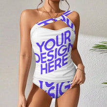 Lade das Bild in den Galerie-Viewer, 2024 NEW Sexy Einzelbild-Design Damen Tankini Bauchkontrolle Badeanzug Set SDS200 2-teilig mit Foto Design Motiv Text selbst gestalten und bedrucken