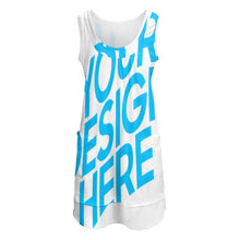 Lade das Bild in den Galerie-Viewer, Ärmelloses Sommerkleid mit U-Ausschnitt für Damen Frauen mit Foto Text selbst gestalten und bedrucken