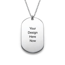 Lade das Bild in den Galerie-Viewer, 925er Sterling Silber Dog Tag Kette Namensschild Halskette X0042 mit Gravur in Script Schrift mit 18K Gold Roségold Vergoldung Länge verstellbar selbst gestalten