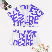 Lade das Bild in den Galerie-Viewer, Einzelbild-Design Damen Cheerleader Kostüm Uniform Bauchfrei 2 teilig mit Foto Design Motiv Text selbst gestalten und bedrucken