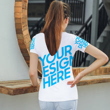 Lade das Bild in den Galerie-Viewer, Love Tee Short Sleeve Shirt V-Neck T-Shirt TSHIRT T01 - Damen / Frauen - selbst gestalten und bedrucken