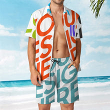 Lade das Bild in den Galerie-Viewer, Multi-Image-Druck Männer / Herren Sommer Bademode Set 2-tlg mit Badehose kurz mit Fotos Muster Text Logo selbst gestalten und bedrucken