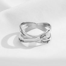 Lade das Bild in den Galerie-Viewer, Personalisierter Cross Ring Kreuzring J0015 mit Text Gravur nach Wunsch mit 18K Gold Roségold Vergoldung selbst gestalten