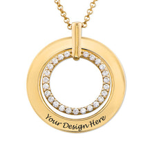 Lade das Bild in den Galerie-Viewer, Diamant Set "Circle" Halskette mit Gravur X0080 mit 18K Gold Roségold Vergoldung selbst gestalten