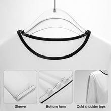 Lade das Bild in den Galerie-Viewer, Schulterfrei T-Shirt mit Rundhalsausschnitt NZ150 für Damen Frauen mit Foto Text selbst gestalten und bedrucken