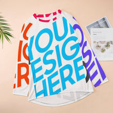 Lade das Bild in den Galerie-Viewer, Multi-Image-Druck Damen / Frauen Raglan Shirt Langarmshirt BL mit Fotos Muster Text Logo selbst gestalten und bedrucken