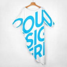 Lade das Bild in den Galerie-Viewer, Damen OFF Shoulder Shirt Kleid mit Carmen-Ausschnitt mit Hose SET 2tlg. VTZ mit Fotos Muster Text Logo selbst gestalten und bedrucken