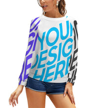 Lade das Bild in den Galerie-Viewer, Personalisierte Multi-Image-Druck Vollprint Frauen Lässiges Sweatshirt Shirt Langarmshirt RHDEC2 mit Foto Muster Text selbst gestalten und bedrucken