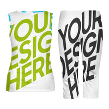 Lade das Bild in den Galerie-Viewer, Multi-Image-Design Sportanzug 2-tlg Tank Top & Leggings Trainingsanzug Allover-Druck für Damen / Frauen PTZ mit Fotos Muster Text Logo selbst gestalten und bedrucken