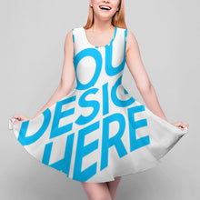 Lade das Bild in den Galerie-Viewer, Damen Ärmelloses Kleid mit Rundhalsausschnitt und großem Saum selbst gestalten und bedrucken