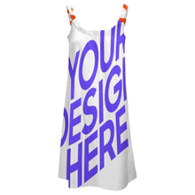 Lade das Bild in den Galerie-Viewer, Multi-Image-Druck Damen / Frauen Strandkleid Maxikleid Spaghettikleid AQ mit Fotos Muster Text Logo selbst gestalten und bedrucken
