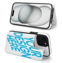 Lade das Bild in den Galerie-Viewer, TPU Leder iPhone 15 Plus Pro Max Handyhülle Business Handytasche Kartenfach Schutzhülle mit Standfunktion zum Aufklappen aufstellbar Etui mit Foto Design Motiv Text selbst gestalten und bedrucken