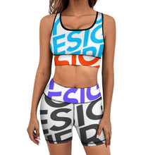 Lade das Bild in den Galerie-Viewer, Vollprint Damen Fitness Trainingsanzug Stretch Tank Top Leggings Set Yoga Set 2 tlg. ABTZ mit Foto Muster Text Logo selbst gestalten und bedrucken