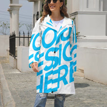 Lade das Bild in den Galerie-Viewer, Langmantel Wintermantel Winterjacke Outdoorjacke mit Kapuze A677 für Damen Frauen mit Foto Muster Text selbst gestalten und bedrucken