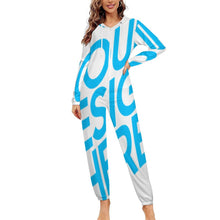 Lade das Bild in den Galerie-Viewer, Einzelbild-Design Unisex Damen / Herren Schlafanzug Pyjama Jumpsuit Overall Einteiler Hausanzug mit Foto Design Motiv Text selbst gestalten und bedrucken