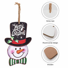 Lade das Bild in den Galerie-Viewer, Weihnachtsschneemann Holzschild Ornament, Weihachtsbaumaufhänger mit Foto Text selbst gestalten und bedrucken
