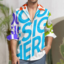 Lade das Bild in den Galerie-Viewer, Große Größen Multi-Image-Druck Voll Druck Herren / Männer Hemd Langarmhemd LS mit Fotos Muster Text Logo selbst gestalten und bedrucken