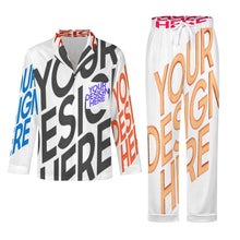 Lade das Bild in den Galerie-Viewer, Multi-Image-Design Herren / Männer Schlafanzug Pyjama Set Langarm - Kragen Classic (2 tlg.) SDS062 mit Foto Design Motiv Text selbst gestalten und bedrucken