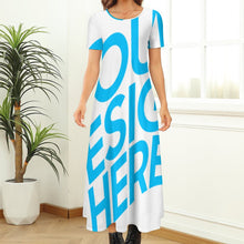 Lade das Bild in den Galerie-Viewer, Große Größen Einzelbilddruck Damen / Frauen Kurzarm Shirtkleid B523 mit Fotos Muster Text Logo selbst gestalten und bedrucken
