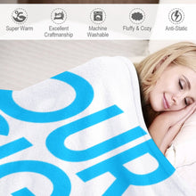 Lade das Bild in den Galerie-Viewer, Personalisierte Handwerk Fotodecke Collage Tagesdecke Kuscheldecke mit Fotos Muster Text Logo selbst gestalten und bedrucken (Vertikale Version)