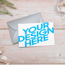 Lade das Bild in den Galerie-Viewer, Grußkarte Fotokarte Postkarte in horizontalen Version mit Fotos Muster Text Logo selbst gestalten und bedrucken