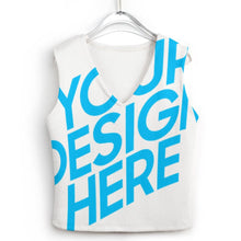 Lade das Bild in den Galerie-Viewer, Classic Basics modische ärmellose Strickweste Strickjacke Pullunder MY05 für Damen Frauen mit Foto Muster Text selbst gestalten und bedrucken