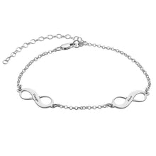 Lade das Bild in den Galerie-Viewer, Multiples Infinity-Armband Armkette Fußkette S0032 mit Anhänger mit Namen Gravur mit 18K Gold Roségold Vergoldung selbst gestalten