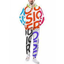 Lade das Bild in den Galerie-Viewer, Multi-Image-Druck Männer / Herren Full Print Kapuzenpullover Hoodie Set Trainingsanzug 2-tlg Streetwear Jogginganzug 4T03 mit Fotos Muster Text Logo selbst gestalten und bedrucken